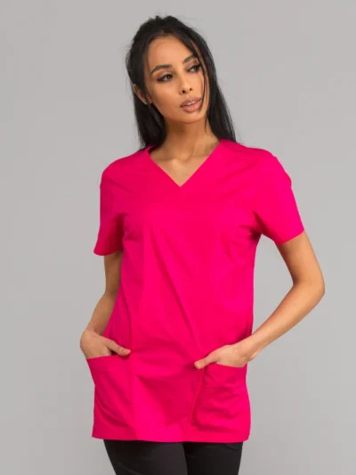 Medicinska bluza Ana Flex boje fuksije s V-izrezom